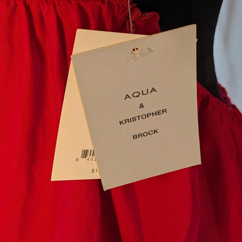 Aqua & Christopher Brock Red Dress Size L - Picture 7 of 7